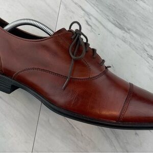 Cole Haan Men's Brown Cap-Toe Leather Dress Shoes